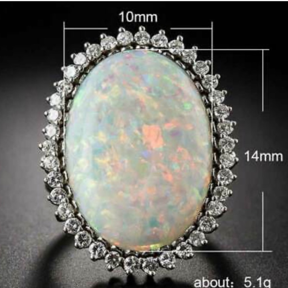 NEW 925 Sterling silver Opal Ring - Picture 3 of 4